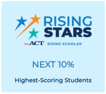 Rising Stars distinguished scholars top 10% highest scoring students