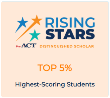 Rising Stars distinguished scholars top 5% highest scoring students